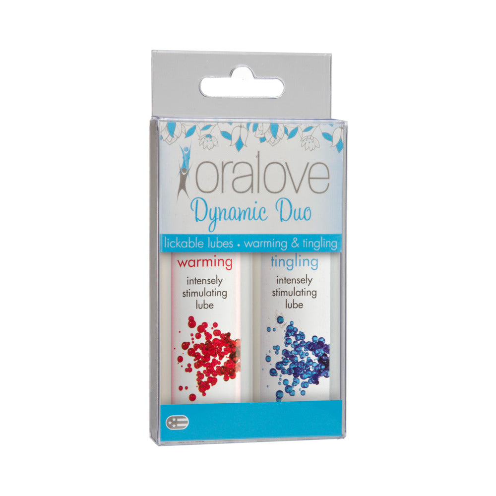 Oralove Delicious Duo Warming and Tingling lubricant bottles