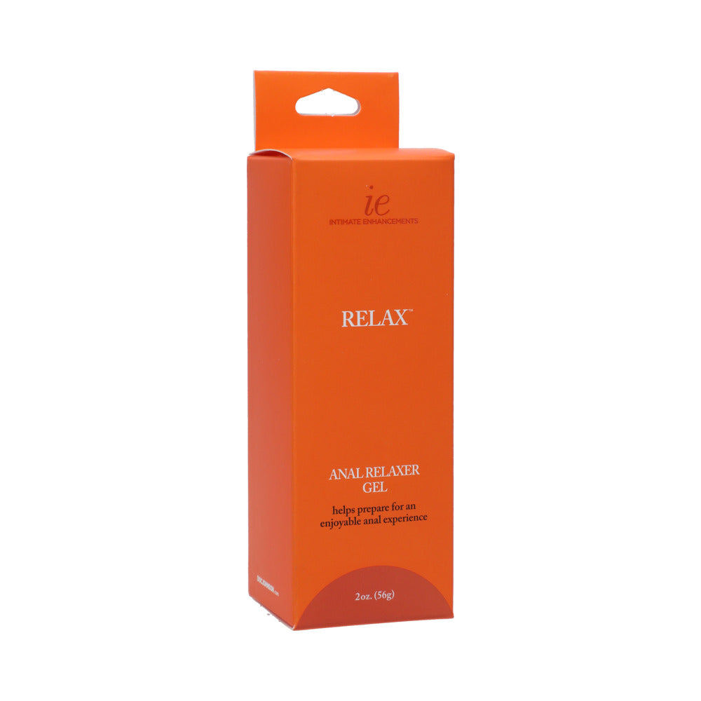 Doc Johnson Relax Anal Relaxer 2oz Boxed package on a light surface