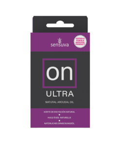 Sensuva ON Ultra Arousal Oil 5 ml bottle held in hand