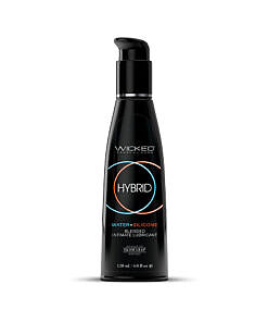 Wicked Hybrid Lubricant 4 oz. bottle of water-based silicone blend personal lubricant for long-lasting glide