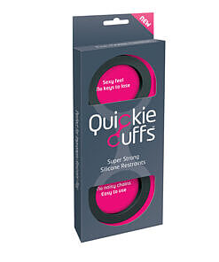 Quickie Cuffs Medium Black silicone wrist cuffs on a neutral background