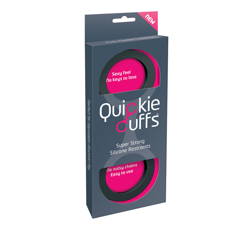 Quickie Cuffs Medium Black silicone wrist cuffs on a neutral background