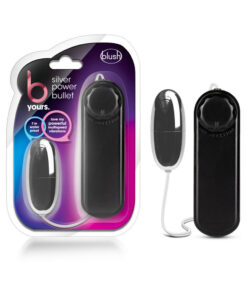 B Yours Silver Power Bullet remote egg vibrator in black