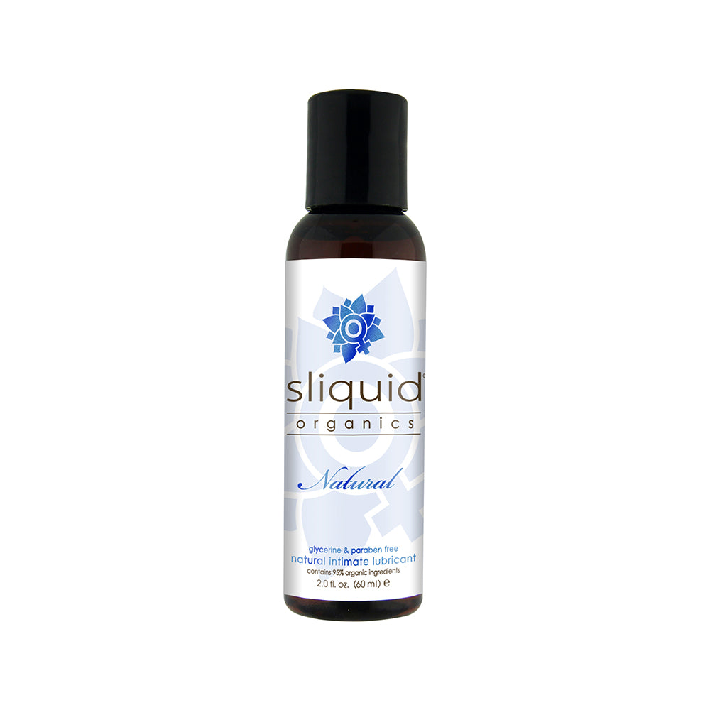 Sliquid Organics Natural 2oz lubricant bottle with clear gel