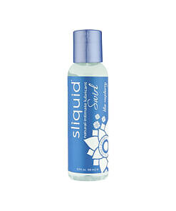Sliquid Swirl Blue Raspberry 2.0oz bottle with blue-tinted lubricant and branded label on a clean white surface