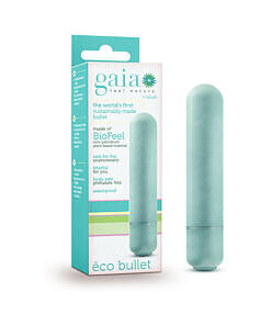 Gaia Eco Bullet Single-Speed Vibrator Aqua - eco-friendly bullet vibrator in plant-based Biofeel