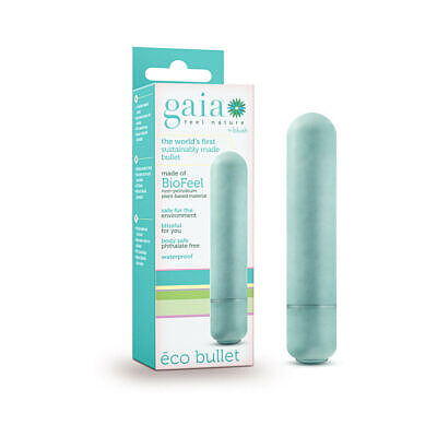 Gaia Eco Bullet Single-Speed Vibrator Aqua - eco-friendly bullet vibrator in plant-based Biofeel