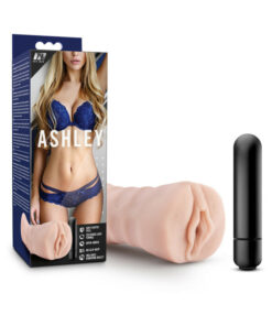 M for Men Ashley Vagina Stroker with Bullet Vibrator in beige