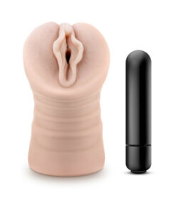 shown with soft textured sleeve and bullet vibrator.