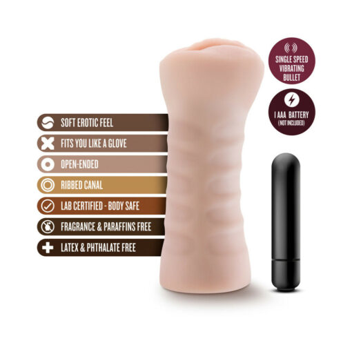 M for Men Ashley Vagina Stroker with Bullet Vibrator Beige - Image 7