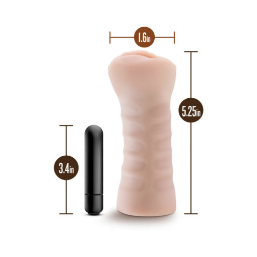M for Men Ashley Vagina Stroker with Bullet Vibrator Beige - Image 8