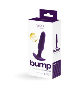 Deep purple VeDO Bump rechargeable anal vibe with smooth silicone finish
