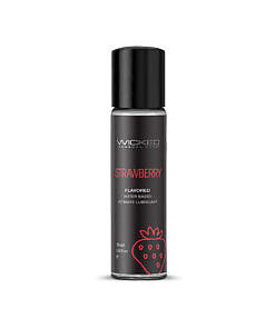Wicked Aqua Strawberry Water-Based Lubricant 1 oz bottle with strawberry flavor