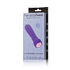 FemmeFunn Booster Bullet Massager dark purple silicone bullet vibrator with magnetic charging cable on starry backdrop.