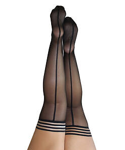 Kixies Lois Back Seam Thigh-High black stockings with silicone grip