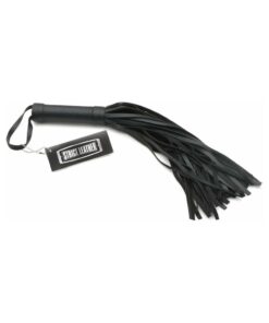 Pleather Pleasure Mini Flogger with textured pleather tails