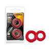 Stay Hard Donut Rings Cockring 2-Pack Red: two thick red donut-shaped cock rings