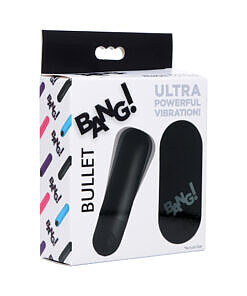 BANG! Vibrating Bullet with Remote Control Black - compact silicone rechargeable vibrating bullet by XR Brands