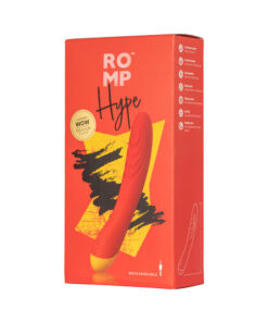 ROMP Hype rechargeable silicone G-spot vibrator in vibrant red