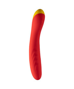 showing ergonomic curved shape and plush tip on a white background.