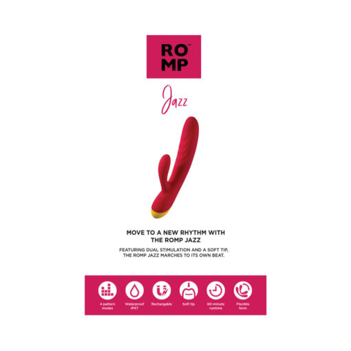 ROMP Jazz Rechargeable Silicone Rabbit Vibrator Berry - Image 8