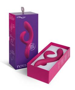 We-Vibe Nova 2 Rabbit Vibrator in pink silicone with curved flexible neck and dual stimulation arms.