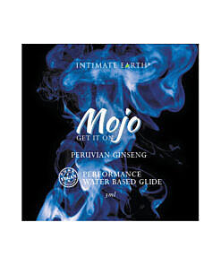 Mojo Peruvian Ginseng Waterbased Performance Glide 3 ml foil packet on a clean surface