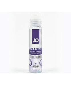 JO Xtra Silky Silicone Lubricant 1 oz. bottle of silky silicone lubricant with vitamin E