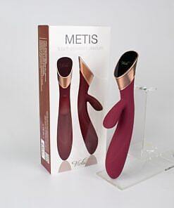 Metis Touch Panel Rabbit Vibrator Wine Red with glowing touch controls