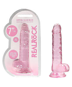 RealRock crystal clear realistic dildo with suction cup and balls