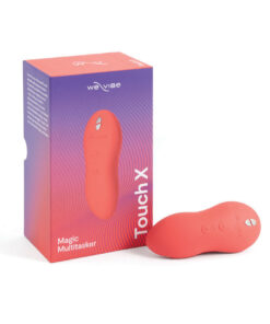 We-Vibe Touch X Rechargeable Silicone Lay-On Vibrator Crave Coral on white background
