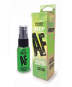 Deep AF Spearmint Flavored Deep Throat Numbing Spray 1 oz bottle with fine mist pump