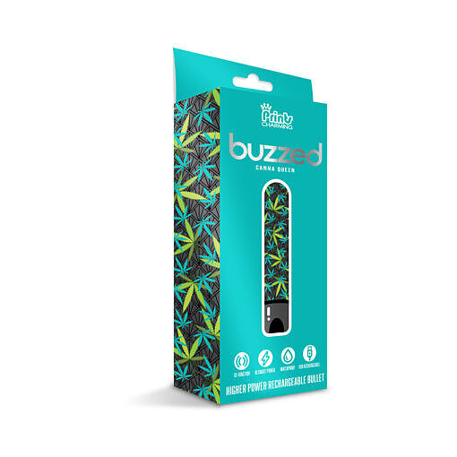 Prints Charming Buzzed Rechargeable 3.5" Bullet - Canna Queen - Black - Image 6