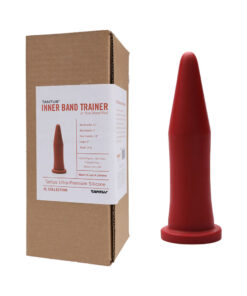 Tantus Inner Band Trainer Dildo Ruby on a neutral background
