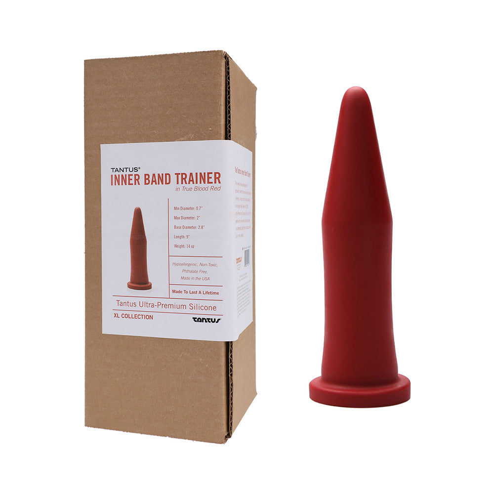 Tantus Inner Band Trainer Dildo Ruby on a neutral background