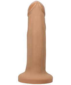 Tantus Mark O2 Semi-Realistic Dual Density Dildo in Honey color on a white background