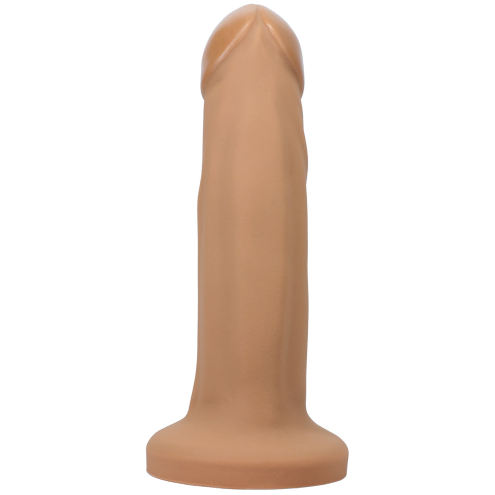 Tantus Mark O2 Semi-Realistic Dual Density Dildo in Honey color on a white background