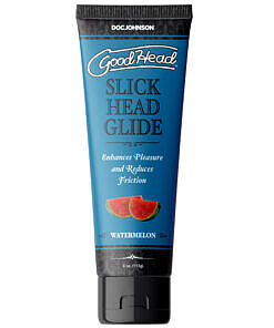 GoodHead Slick Head Glide Watermelon 4 oz bulk bottle with bright pink watermelon label