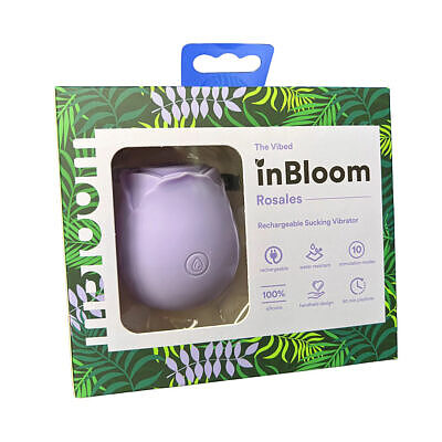 inBloom Rosales Sucking Vibrator Lavender - rose sucking vibrator with 10 air-pulse functions in soft silicone