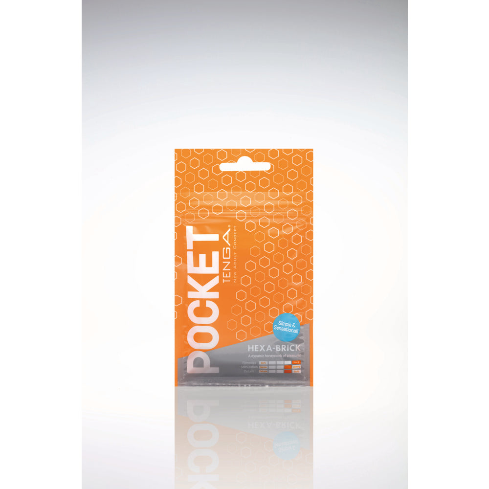 Tenga Pocket Masturbator Sleeve Hexa Brick translucent super-stretch sleeve with hexa brick pattern