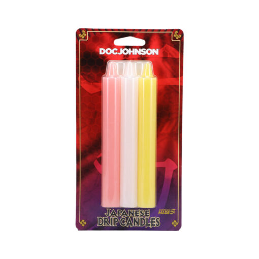 Japanese Drip Candles 3-Pack Pink, White, Yellow - Image 6
