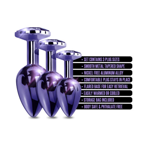 Nixie Metal Butt Plug Trainer Set 3-Piece Purple Metallic - Image 5