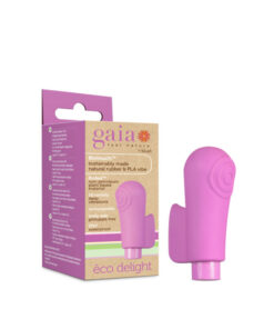 Purple Blush Gaia Eco Delight bullet vibrator with natural rubber sleeve
