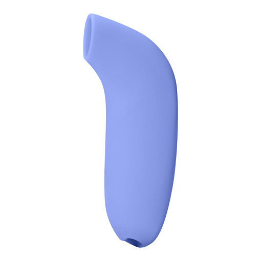 held vertically with curved mouth and sleek silicone body.