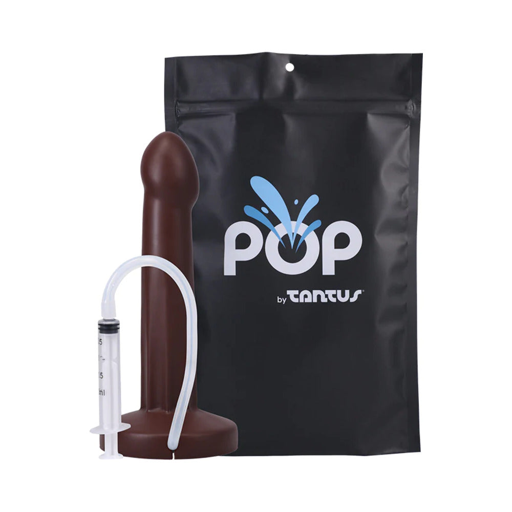 Tantus POP Squirting Dildo Espresso (Bag) silicone dildo with squirting function