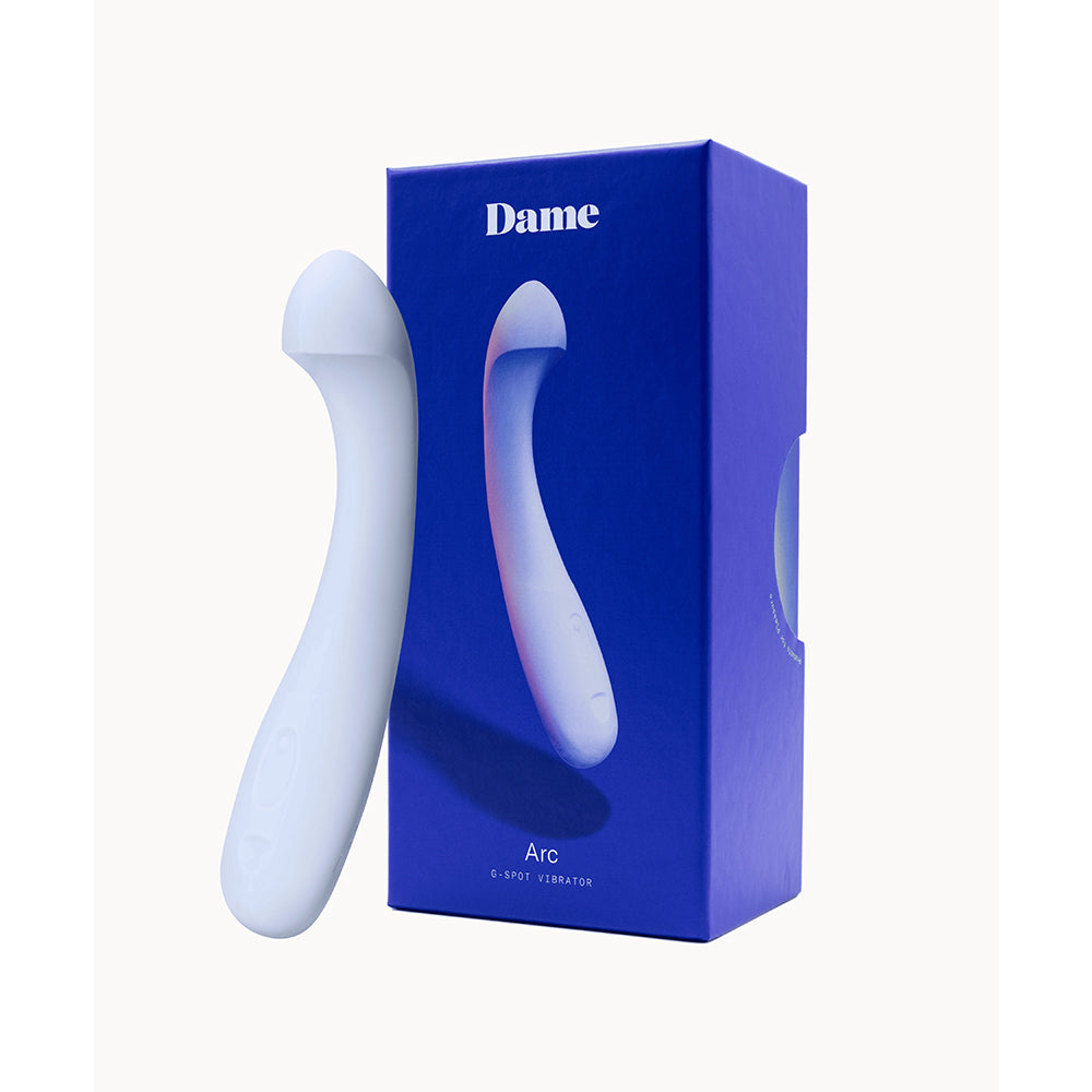 Dame Arc G-Spot Vibrator Ice held in hand