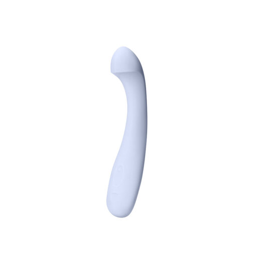 displaying the curved easy-reach handle and clit-stimulating ridge on the bulb.