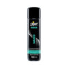 Pjur Aqua Naked Water-Based Personal Lubricant 3.4 oz bottle beside a subtle splash of water on a soft gray background.
