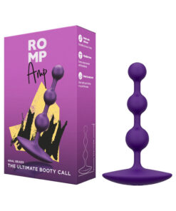 ROMP Amp Silicone Anal Plug Dark Purple on a white background
