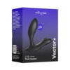 We-Vibe Vector+ dual stimulation prostate massager in charcoal black with adjustable curve and remote